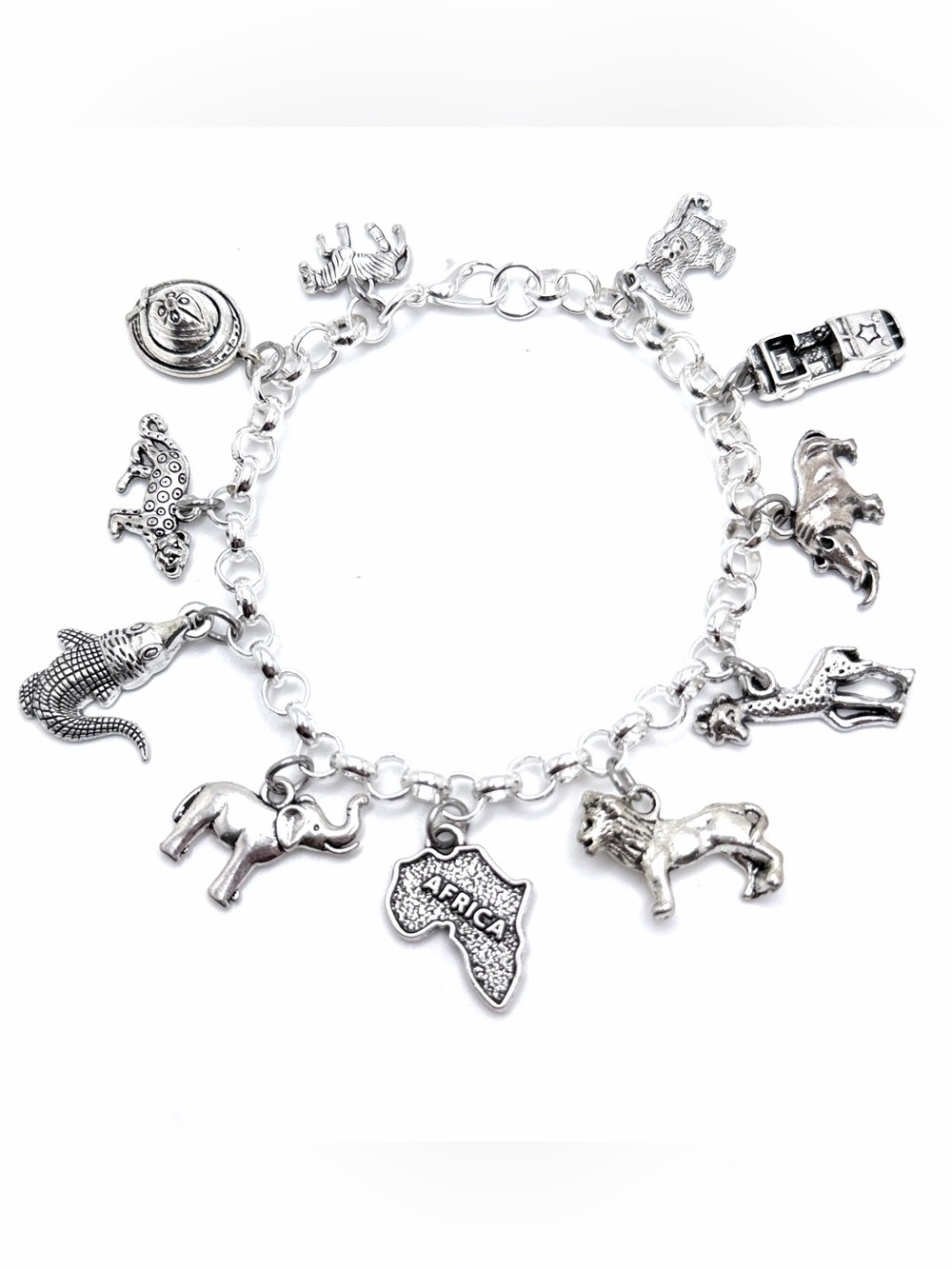 Africa Safari Charm Bracelet Wild Animals